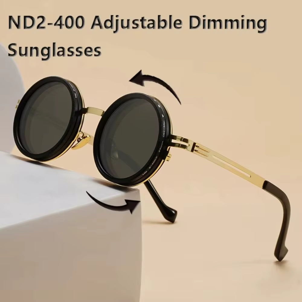 ND2-400 Adjustable Dimming Glasses ND Filter UV400 Polarized Sunglasses with Glasse Case 9 Level Fishing Sunglasses Outdoor